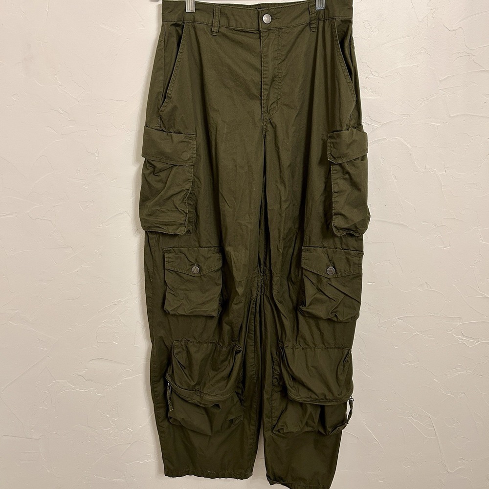 AFRM Parker Olive Green Cotton Cargo Pants Women's Size 27 Streetwear Utility